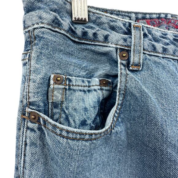 VTG Silver Jean 28x31 Straight Med Wash Y2K Street Western Casual Basic Grunge - Picture 7 of 16